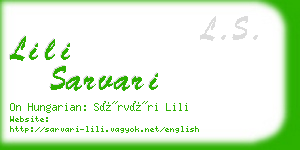 lili sarvari business card